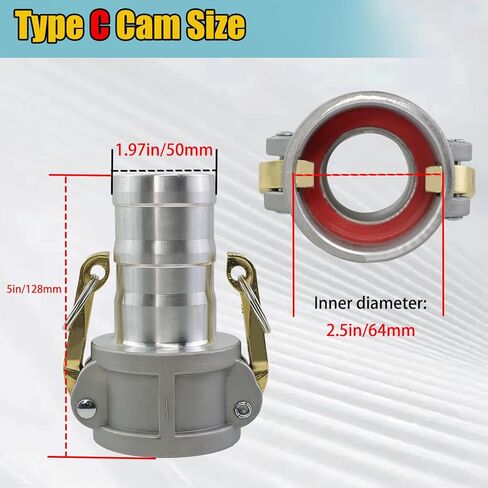 مجموعة abliubale 2 مجموعة تركيبات Camlock من النوع C&A مقاس 2 بوصة من الألومنيوم ومجموعة تركيب خرطوم الأخدود تتضمن 2 بوصة خرطوم عرقوب من النوع C خرطوم الأخدود محول قطع الاتصال السريع، 2 بوصة عرقوب نوع قفل كام in Kuwait