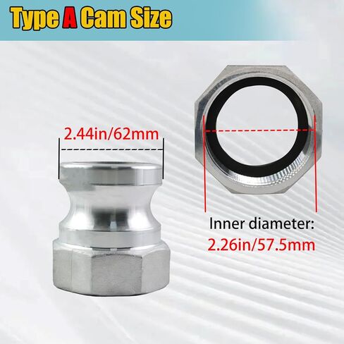 مجموعة abliubale 2 مجموعة تركيبات Camlock من النوع C&A مقاس 2 بوصة من الألومنيوم ومجموعة تركيب خرطوم الأخدود تتضمن 2 بوصة خرطوم عرقوب من النوع C خرطوم الأخدود محول قطع الاتصال السريع، 2 بوصة عرقوب نوع قفل كام in Kuwait