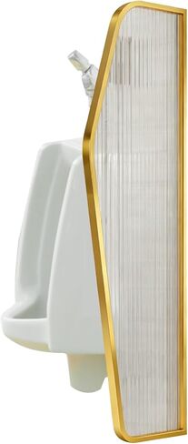 Gold Wall-Mounted Urinal for Men's Restrooms - Commercial Bathroom Privacy Partition Divider (35x90cm/13.7x35.4in) - Elegant Solution for Restroom Upgrades in Saudi Arabia
