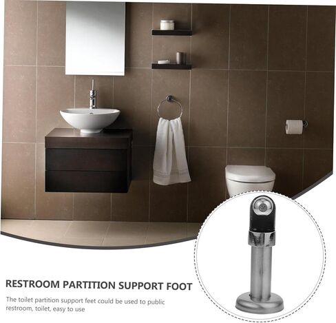 2 Pcs Bathroom Partition Hardware Support Kickstand for Restroom Partition Toilet Partition Accessories Toilet Partition Hardware Cut off Tripod Stainless Steel in Saudi Arabia