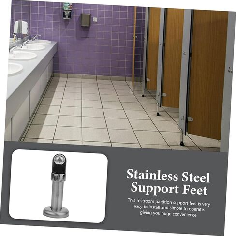 2 Pcs Bathroom Partition Hardware Support Kickstand for Restroom Partition Toilet Partition Accessories Toilet Partition Hardware Cut off Tripod Stainless Steel in Saudi Arabia