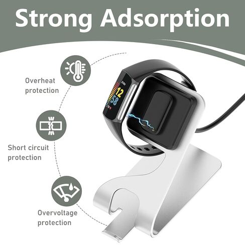 2-Pack Fast Charger Compatible with Fitbit Charge 6/5 & Luxe,Charging Cable Replacement Accessories with Reset Button & Aluminum Magnetic Charger Docks for Home & Trav in Saudi Arabia