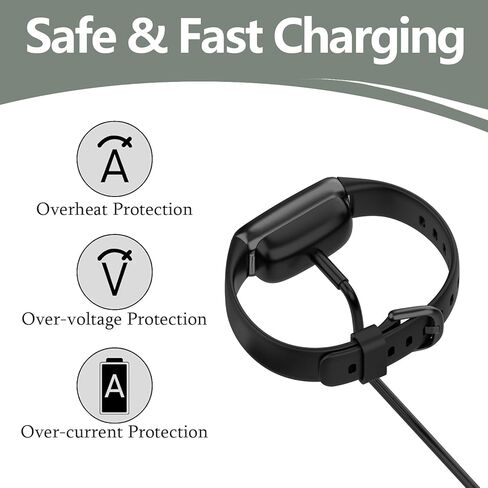 2-Pack Fast Charger Compatible with Fitbit Charge 6/5 & Luxe,Charging Cable Replacement Accessories with Reset Button & Aluminum Magnetic Charger Docks for Home & Trav in Saudi Arabia