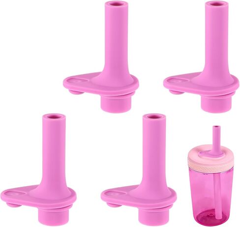 4 PCS Replacement Bite Valve for Zak Designs Kelso 15 oz, Silicone Cup Replacement Parts Reusable Straw for Zak Kids Straw Cups Accessories, Pink in Saudi Arabia