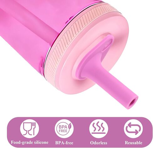 4 PCS Replacement Bite Valve for Zak Designs Kelso 15 oz, Silicone Cup Replacement Parts Reusable Straw for Zak Kids Straw Cups Accessories, Pink in Saudi Arabia