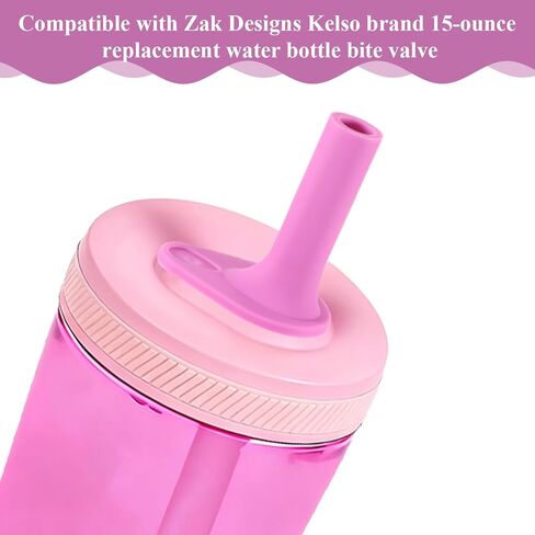 4 PCS Replacement Bite Valve for Zak Designs Kelso 15 oz, Silicone Cup Replacement Parts Reusable Straw for Zak Kids Straw Cups Accessories, Pink in Saudi Arabia