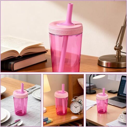 4 PCS Replacement Bite Valve for Zak Designs Kelso 15 oz, Silicone Cup Replacement Parts Reusable Straw for Zak Kids Straw Cups Accessories, Pink in Saudi Arabia