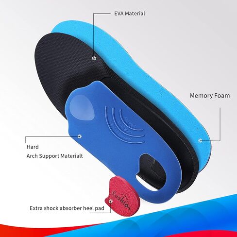 Walkomfy Heavy Duty Support Pain Relief Orthotics - 210+ lbs Plantar Fasciitis High Arch Support Insoles for Men Women, Flat Feet Orthotic Insert, Work Boot Shoe Insole, Absorb Shock with Every Step in Saudi Arabia