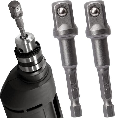 SmallCat 2 PCS 1/2 inch Impact Socket Adapter, Extension Adapter Bits for Impact Driver, Impact Driver Power Bits Set for 1/4-Inch Hex Shank Power Drill for Workplace, Automotive DIY in Saudi Arabia