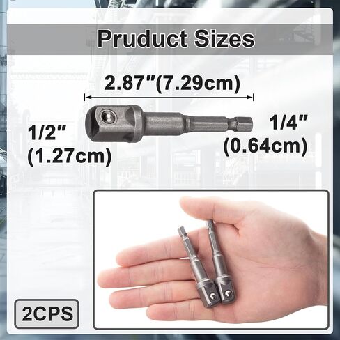 SmallCat 2 PCS 1/2 inch Impact Socket Adapter, Extension Adapter Bits for Impact Driver, Impact Driver Power Bits Set for 1/4-Inch Hex Shank Power Drill for Workplace, Automotive DIY in Saudi Arabia