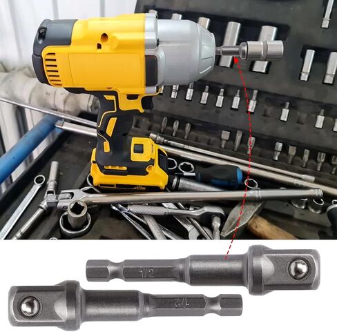 SmallCat 2 PCS 1/2 inch Impact Socket Adapter, Extension Adapter Bits for Impact Driver, Impact Driver Power Bits Set for 1/4-Inch Hex Shank Power Drill for Workplace, Automotive DIY in Saudi Arabia
