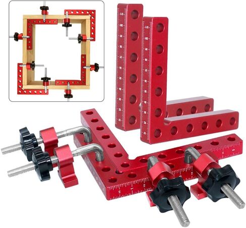 90 Degree Positioning Squares, 2-Pack Aluminum Alloy L-Type Corner Clamps for Picture Frames, Cabinets, Boxes, 5.9 Inch in Saudi Arabia