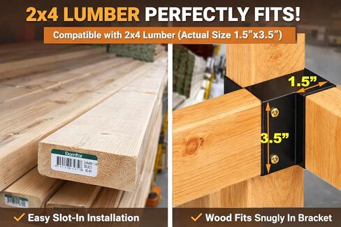 مجموعة دعامات منضدة العمل شديدة التحمل، دعامات زاوية 3 اتجاهات 90 درجة للخشب 4x4 و2x4، دعامات إطار الساق الفولاذية، 4 عبوات (4x4) in Kuwait