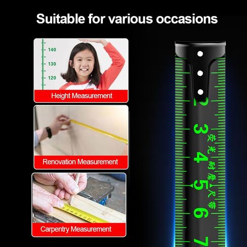 Digital Tape Measure - 16Ft Measuring Tape Ruler Metric & Inches Retractable Measurement Tape Tool with self-Locking Device-Measuring Tool in Saudi Arabia