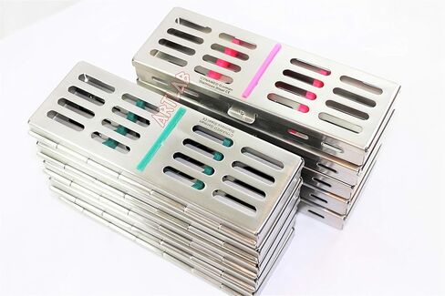 5 Slot Sterilization Cassette Tray Rack 10PCS Dental Veterinary CYNAMED in Saudi Arabia