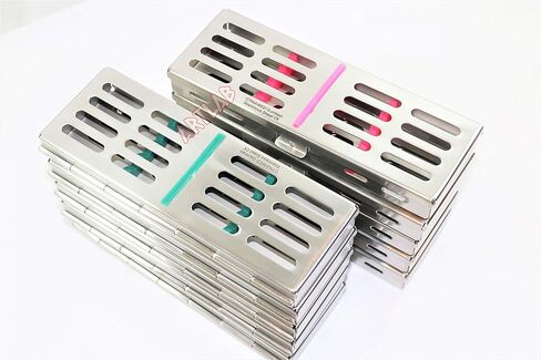 5 Slot Sterilization Cassette Tray Rack 10PCS Dental Veterinary CYNAMED in Saudi Arabia