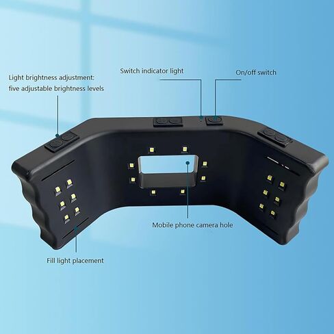 طقم إضاءة LED للتصوير الفوتوغرافي للأسنان مع مخرج 32000 لوكس - 20 خرزة إضاءة محيطية ثلاثية الأبعاد للقطات داخل الفم وإجراءات التجميل والتصوير الكلي in Kuwait