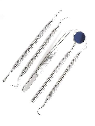 Cynamed -Dental Tools, ElleSye 8 Pack Dental Pick Oral Care Kit, Stainless Steel Dental Hygiene Kit Set, Tooth Scraper Tartar Dental Scaler Tweezers Mouth Mirror for Personal & Pet Oral Care Use in Saudi Arabia