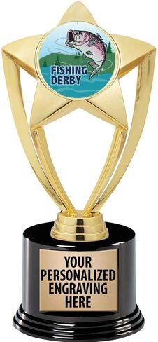 كأس ديربي لصيد الأسماك من Crown Awards، جوائز ديربي لصيد الأسماك على شكل نجمة ذهبية مقاس 8 بوصات مع قاعدة أساسية مستديرة فاخرة in Kuwait