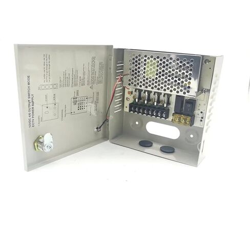 DC12V 5A منصهر 4 صندوق تبديل إمداد الطاقة CCTV لإخراج أمان كاميرا المراقبة 60 وات، 4 منافذ، معتمد من LVD in Saudi Arabia