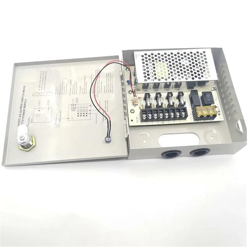 DC12V 5A منصهر 4 صندوق تبديل إمداد الطاقة CCTV لإخراج أمان كاميرا المراقبة 60 وات، 4 منافذ، معتمد من LVD in Saudi Arabia