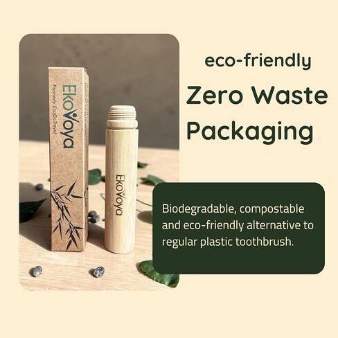 Bamboo Screwable Toothbrush with Case, 2-Piece Design, Soft BPA-Free Bristles, Natural Compact Travel Toothbrush for Camping & Daily Use in Saudi Arabia
