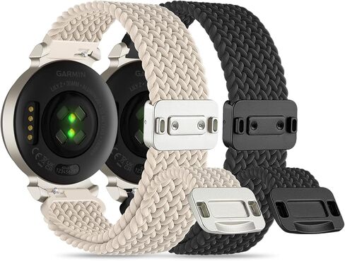 Watch Bands Compatible with Garmin Lily 2 Active/Lily 2 for Women,2 Pack 14mm Braided Stretchy Nylon Wristband Magnetic Buckle Replacement Sport Strap for Garmin Lily 2 Classic Accessory in Saudi Arabia