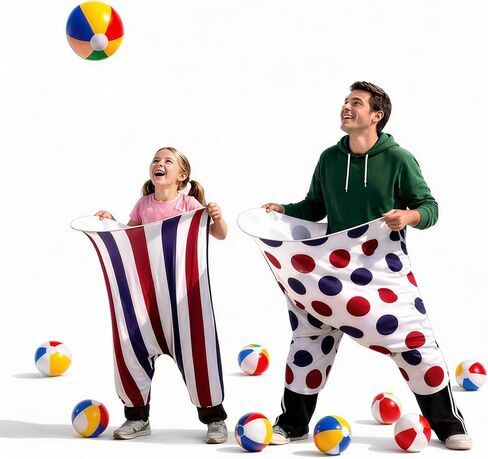 عبوتان من لعبة Granny Pants Yard مع حقيبة تخزين، ألعاب خارجية عملاقة للعائلة والكبار، 10 كرات قابلة للنفخ ومضخة، لعبة التقاط احتفالات الرابع من يوليو الوطنية in Saudi Arabia