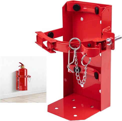 Heavy Duty Fire Extinguisher Bracket,Fire Extinguisher Mount Bracket for 10lb Dry/Co2 Extinguisher,Metal Wall Mount Fire Extinguishers Holder for Vehicle, Boat, Marine, Home, School (Black) in Saudi Arabia