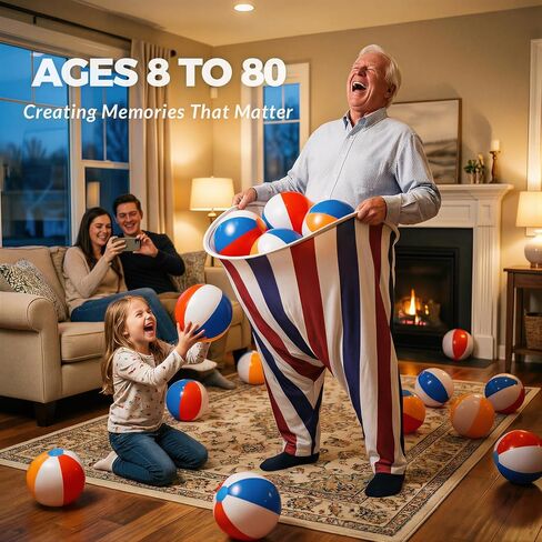 عبوتان من لعبة Granny Pants Yard مع حقيبة تخزين، ألعاب خارجية عملاقة للعائلة والكبار، 10 كرات قابلة للنفخ ومضخة، لعبة التقاط احتفالات الرابع من يوليو الوطنية in Saudi Arabia