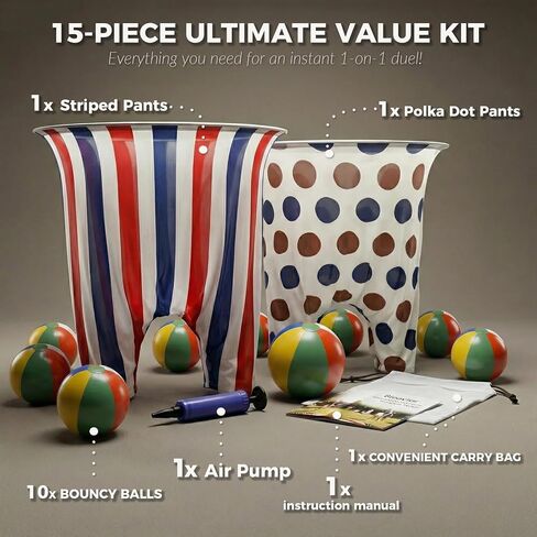 عبوتان من لعبة Granny Pants Yard مع حقيبة تخزين، ألعاب خارجية عملاقة للعائلة والكبار، 10 كرات قابلة للنفخ ومضخة، لعبة التقاط احتفالات الرابع من يوليو الوطنية in Saudi Arabia