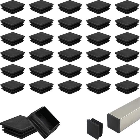 140Pcs Tubing Plug, 2Inch Square Plastic Plug Insert, Square End Caps for Tube Post, Chair Legs, Fitness Eqpt, Fence,Bench Feet,Glide Protection from Chair Legs/Furniture/Floors, Black in Saudi Arabia