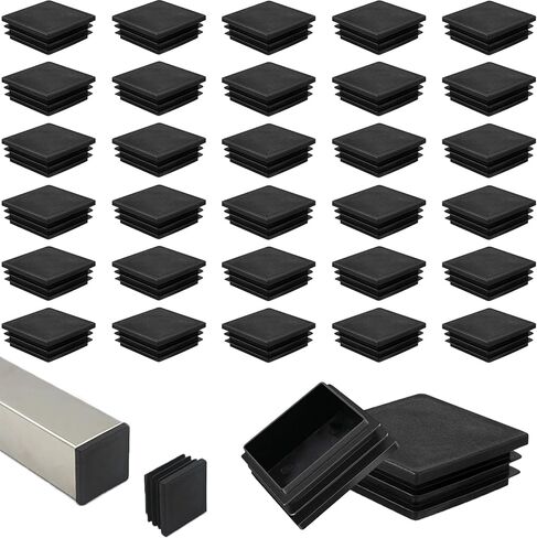 140Pcs Tubing Plug, 2Inch Square Plastic Plug Insert, Square End Caps for Tube Post, Chair Legs, Fitness Eqpt, Fence,Bench Feet,Glide Protection from Chair Legs/Furniture/Floors, Black in Saudi Arabia