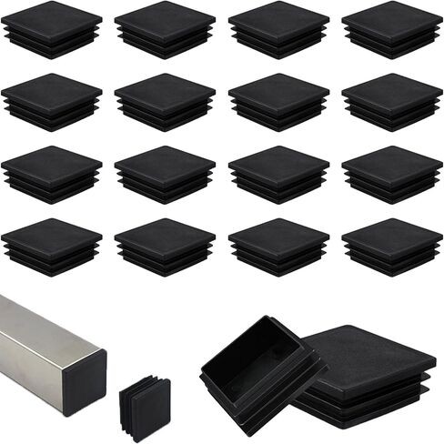 140Pcs Tubing Plug, 2Inch Square Plastic Plug Insert, Square End Caps for Tube Post, Chair Legs, Fitness Eqpt, Fence,Bench Feet,Glide Protection from Chair Legs/Furniture/Floors, Black in Saudi Arabia
