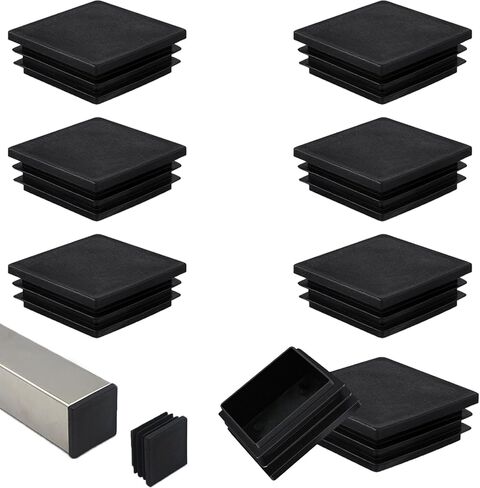140Pcs Tubing Plug, 2Inch Square Plastic Plug Insert, Square End Caps for Tube Post, Chair Legs, Fitness Eqpt, Fence,Bench Feet,Glide Protection from Chair Legs/Furniture/Floors, Black in Saudi Arabia