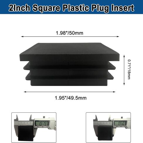140Pcs Tubing Plug, 2Inch Square Plastic Plug Insert, Square End Caps for Tube Post, Chair Legs, Fitness Eqpt, Fence,Bench Feet,Glide Protection from Chair Legs/Furniture/Floors, Black in Saudi Arabia