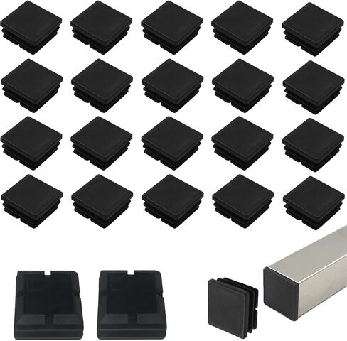 140Pcs Tubing Plug, 2Inch Square Plastic Plug Insert, Square End Caps for Tube Post, Chair Legs, Fitness Eqpt, Fence,Bench Feet,Glide Protection from Chair Legs/Furniture/Floors, Black in Saudi Arabia
