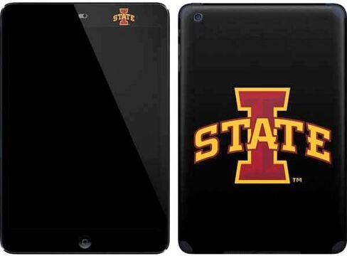 غلاف تابلت Skinit ملصق متوافق مع iPad Mini (الجيل الأول والثاني) - تصميم أسود مرخص رسميًا من كلية ولاية أيوا in Saudi Arabia