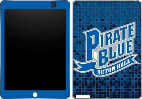 غلاف جهاز لوحي من Skinit متوافق مع iPad Air 2 - تصميم College Pirate Blue Seton Hall مرخص رسميًا in Saudi Arabia