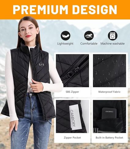 Womens Heated Vest, 5IN1 Smart Controller Electric Heating Jacket Coat Vests, Not Included Battery Pack in Saudi Arabia