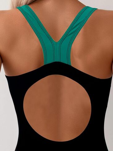 Women’s Athletic Swimsuit, Side Color Block High-Stretch One-Piece Performance Swimwear for Training and Competition in Saudi Arabia
