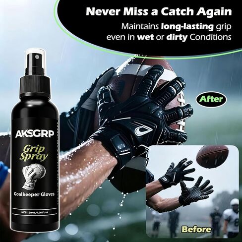 Goalie Grip Spray for Goalkeeper Gloves (120ml), Soccer Football Glove Spray to Enhance Grip & Stickiness, Grip Spray for Latex Palms, Boost Grip & Control in Wet or Dry Conditions in Saudi Arabia