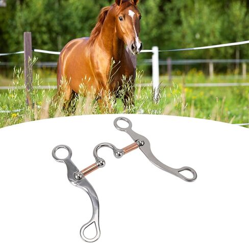 Horse Mouth Bit, Professional Equine Correction Bit, 5" Horse Bit Western Snaffle, Horse Mouth Bit Roller, Thickeness Stainless Steel Snaffle Bits for Horse Bridle in Saudi Arabia