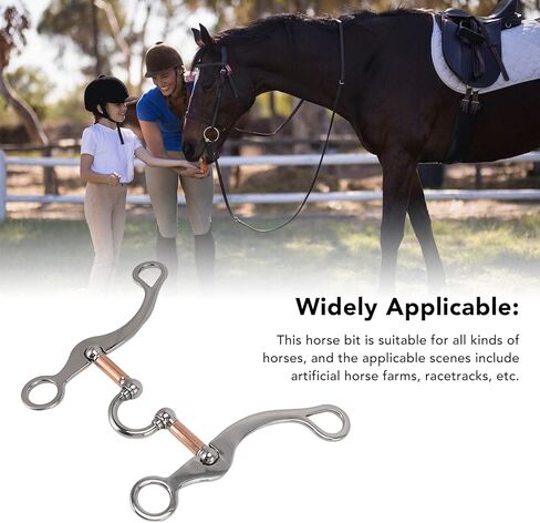 Horse Mouth Bit, Professional Equine Correction Bit, 5" Horse Bit Western Snaffle, Horse Mouth Bit Roller, Thickeness Stainless Steel Snaffle Bits for Horse Bridle in Saudi Arabia