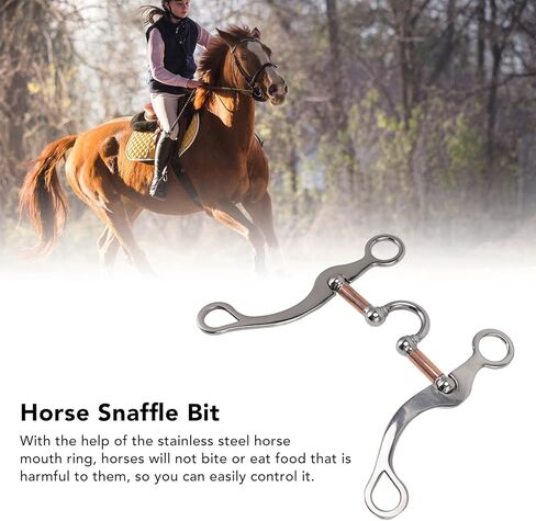 Horse Mouth Bit, Professional Equine Correction Bit, 5" Horse Bit Western Snaffle, Horse Mouth Bit Roller, Thickeness Stainless Steel Snaffle Bits for Horse Bridle in Saudi Arabia