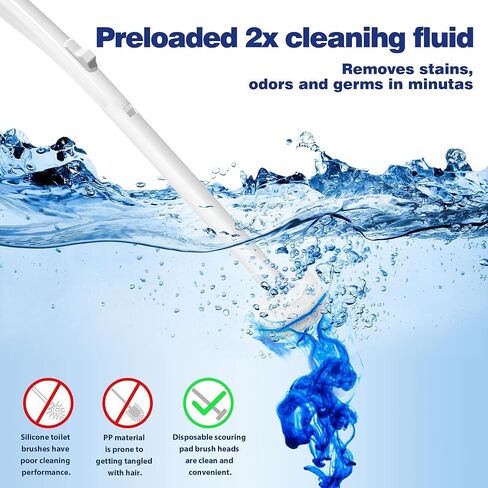 2 Pack Disposable Toilet Brush Set with 60 Refills, Wall-mounted Toilet Bowl Wand Kit-2 Extend Toliet Wand, 2 Storage Holder&60 Disposable Refill Pre-Filled Cleaning Solution for Deep Cleaning Toilet. in Saudi Arabia
