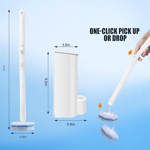 2 Pack Disposable Toilet Brush Set with 60 Refills, Wall-mounted Toilet Bowl Wand Kit-2 Extend Toliet Wand, 2 Storage Holder&60 Disposable Refill Pre-Filled Cleaning Solution for Deep Cleaning Toilet. in Saudi Arabia