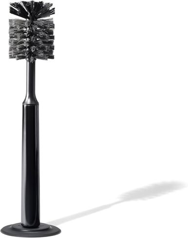 Curio Home Goods Ionic Bottle Brush, Magnetized to Stand Upright, Stainless Steel with Replaceable Head, Onyx/Black in Saudi Arabia