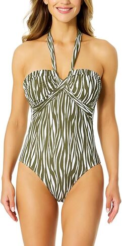 Anne Cole Twist Front Woodblock One-Piece Swimsuit for Women in Saudi Arabia