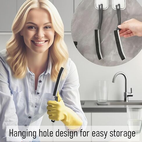 5Pcs Multi-Purpose Hard Bristle Crevice Cleaning Brush -Deep Reach Gap Cleaning Tool for Household Use -Versatile, Durable, Thin Brush to Clean Tight Spaces - Black in Saudi Arabia